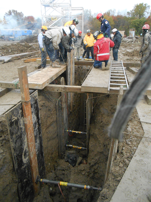 [Primärsicherung, Arbeitsbrücken / primary shoring, lip bridges]